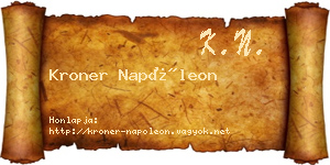 Kroner Napóleon névjegykártya